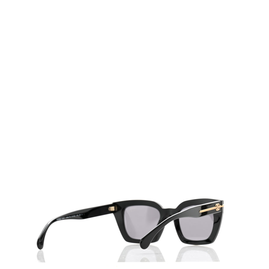 Chanel Acetate Square Sunglasses 5509-A Black Image 4