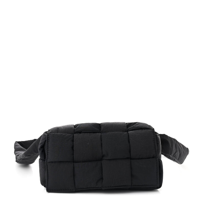  Bottega Veneta Nylon Intrecciato Padded Tech Mini Cassette Belt Bag Black
