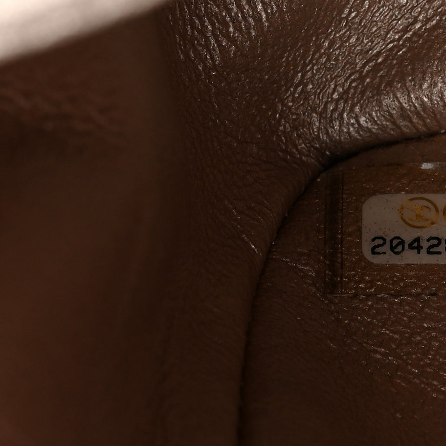 Chanel Metallic Lambskin Perforated Mini Rectangular Flap Light Gold Image 7