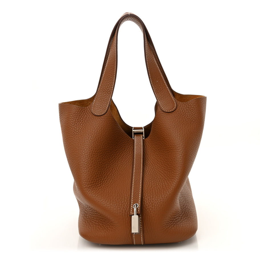 Hermes Taurillon Clemence Picotin Lock 22 MM Gold Image 1