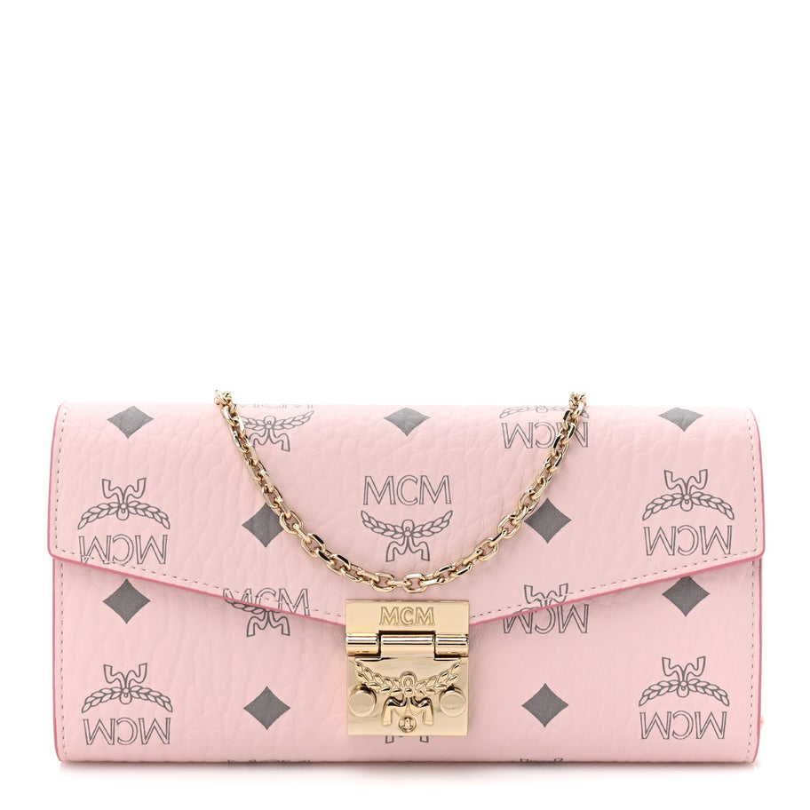 MCM Visetos Large Patricia Wallet On Chain Soft Pink Image 1