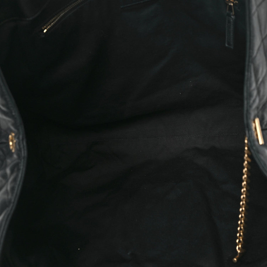 Saint Laurent Lambskin Quilted Maxi Icare Shopping Tote Black Image 6