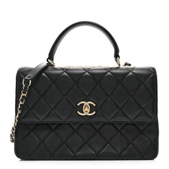 Chanel Lambskin Quilted Medium Trendy CC Flap Dual Handle Bag Black Image 1