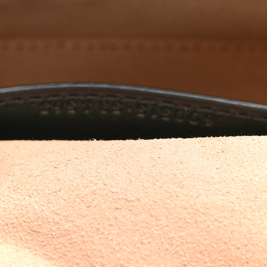 Gucci Calfskin Matelasse Chevron Mini GG Marmont Top Handle Bag Black Image 7