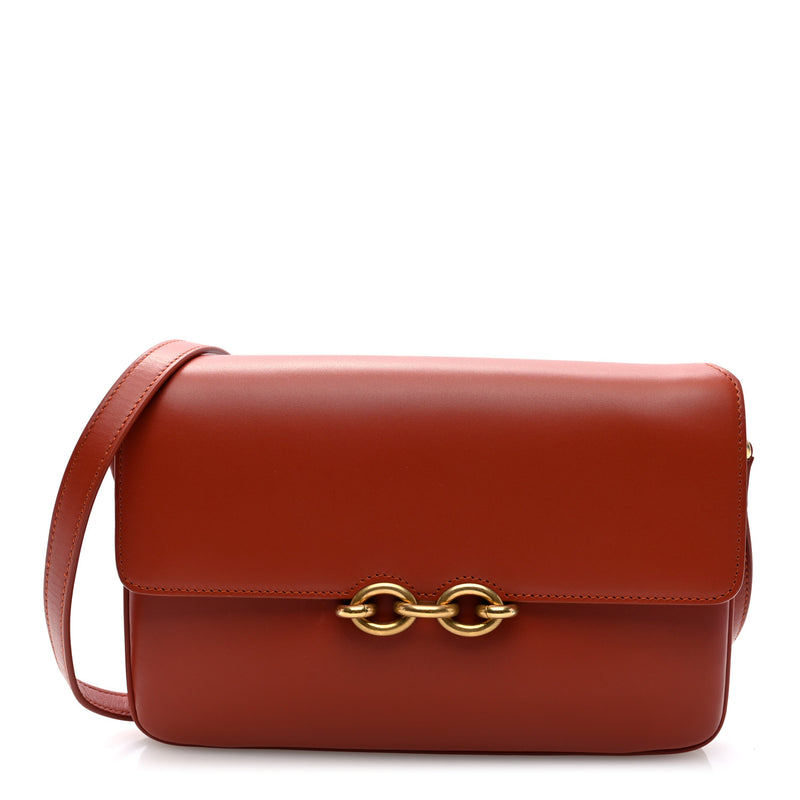 Saint Laurent Smooth Calfskin Le Maillon Satchel Orange