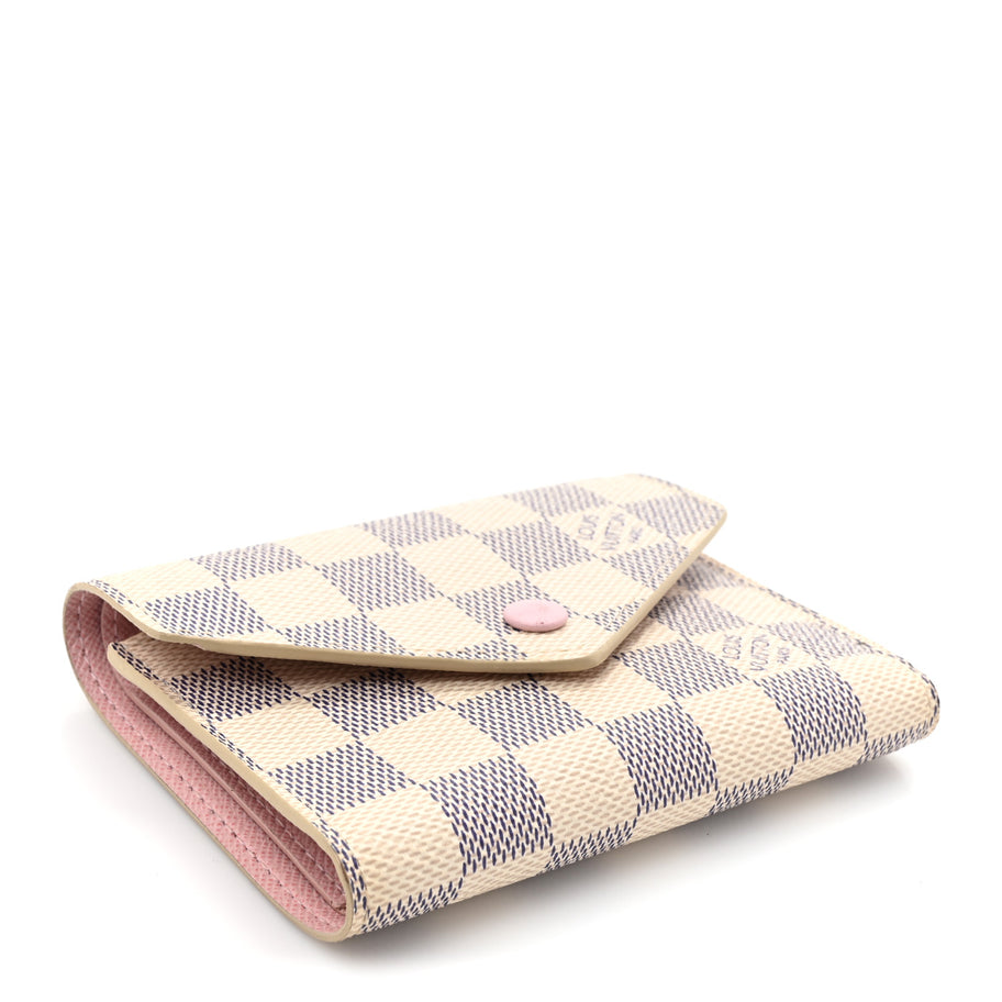 Louis Vuitton Damier Azur Victorine Wallet Rose Ballerine Image 4