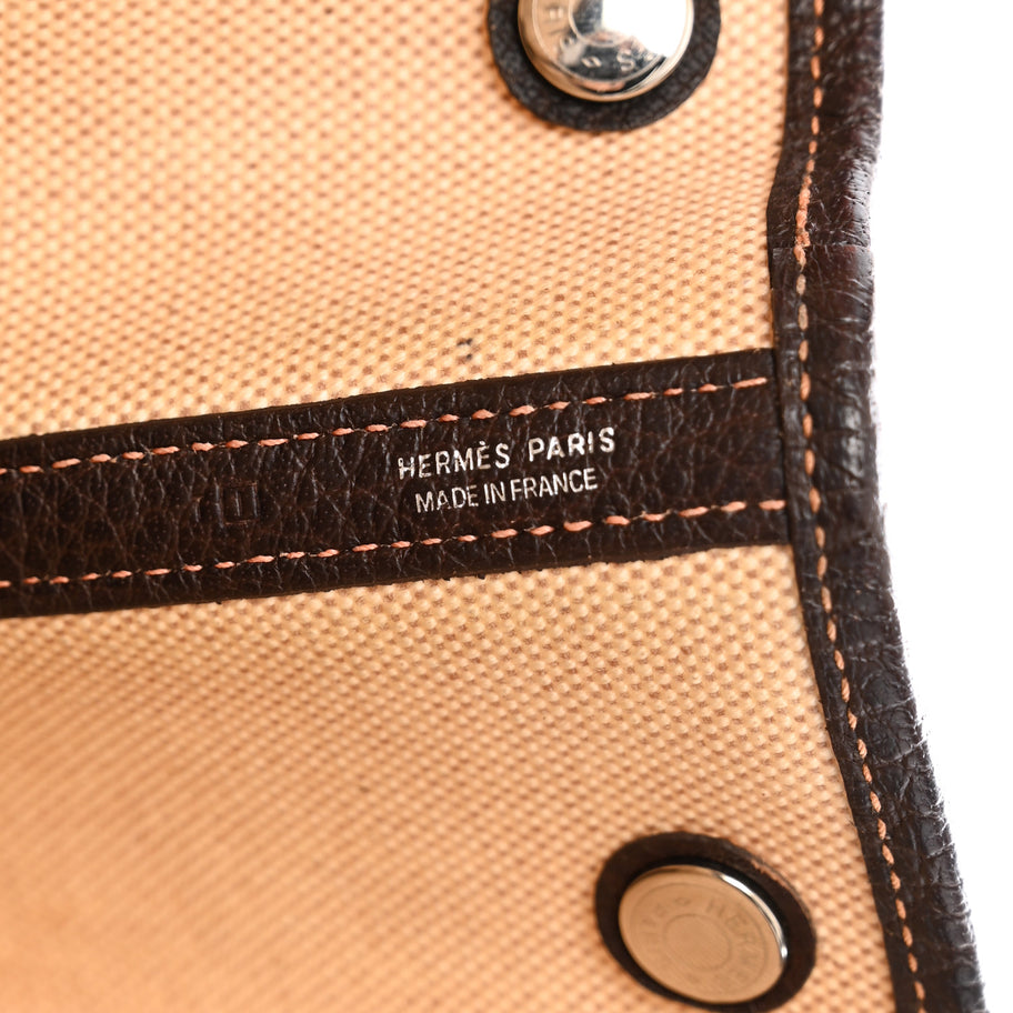 Hermes Buffle Skipper Toile Garden Party 36 MM Tote Marron Fonce Image 6