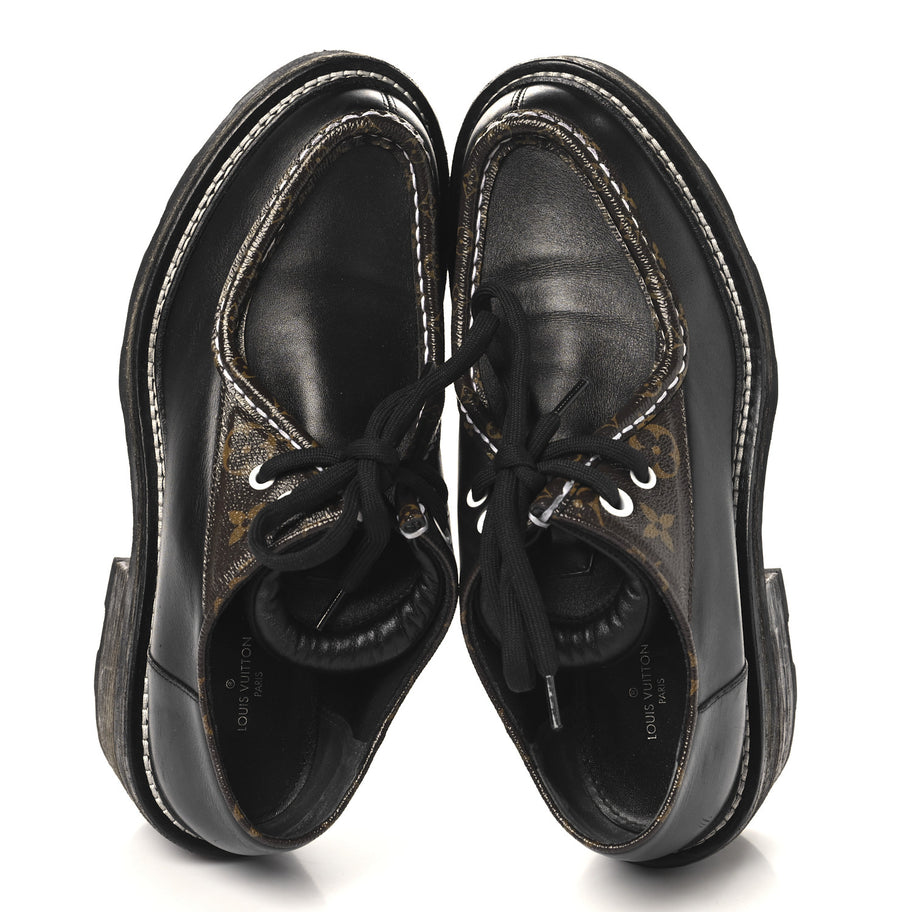 Louis Vuitton Monogram Calfskin Beaubourg Platform Derby Shoes Brown Image 2