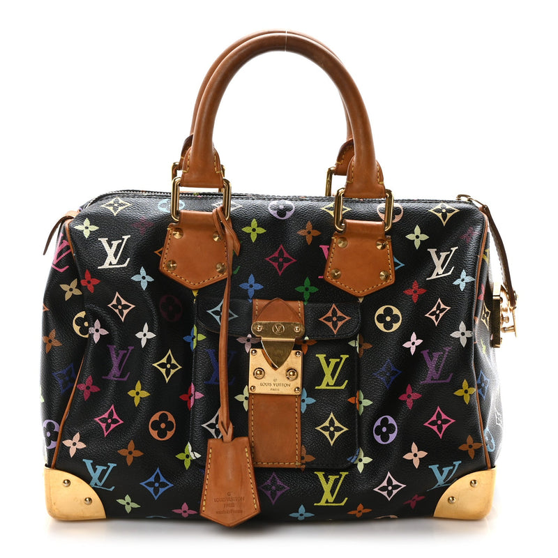  Louis Vuitton Monogram Multicolor Speedy 30 Black