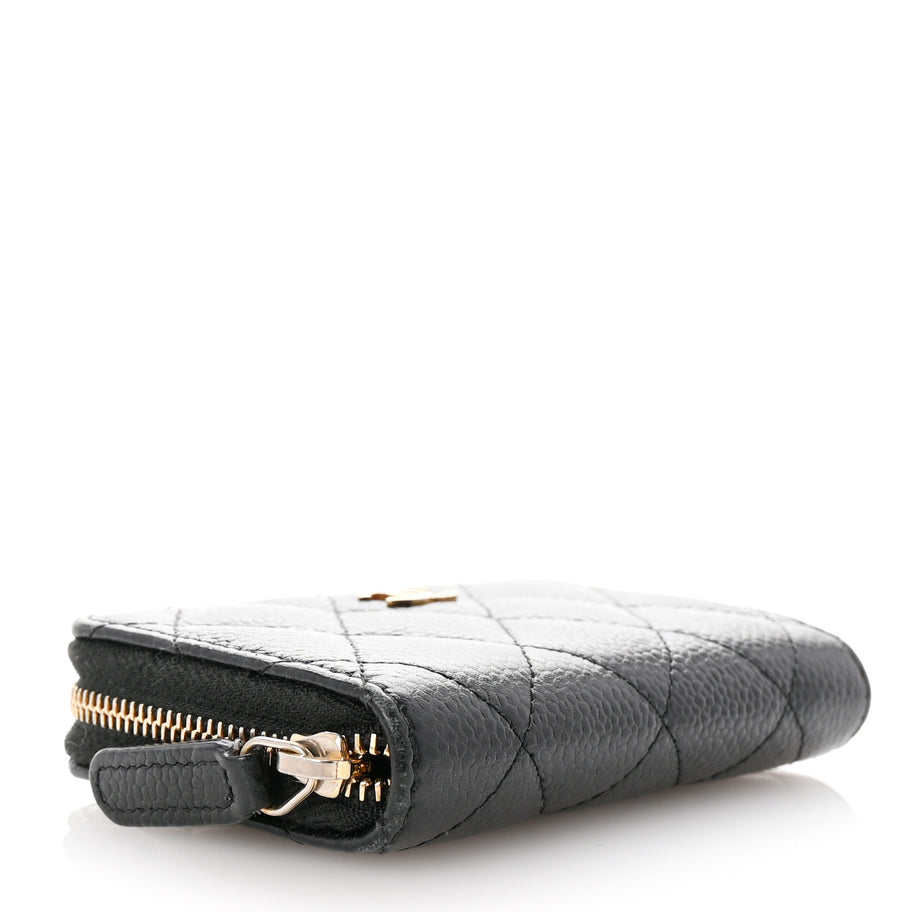 Chanel Caviar Quilted Zip Coin Purse Black Image 4