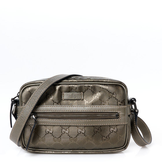  Gucci Imprime Monogram Small Shoulder Bag Silver